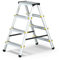 DWA Escabeau double pliable en aluminium 4 marches