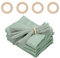 RANJIMA Stoffservietten Grün,4er Set Leinenservietten Servietten mit Serviettenring,45x45 cm Leinen Servietten Wiederverwendbare für Küche Hochzeit Geburtstag Weihnachten Party Feiern Tischdekoration