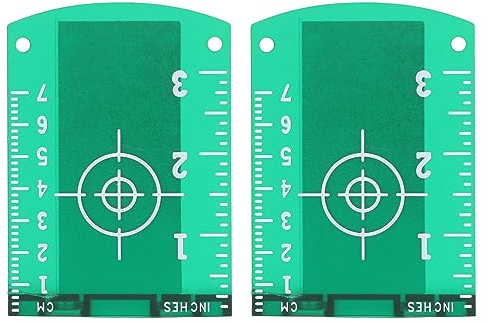 Tarjeta de Placa de Objetivo de Suelo Magnético de 2 Uds, Placa de tarjeta de objetivo láser con Soporte para Nivel de Línea Láser de Alineación