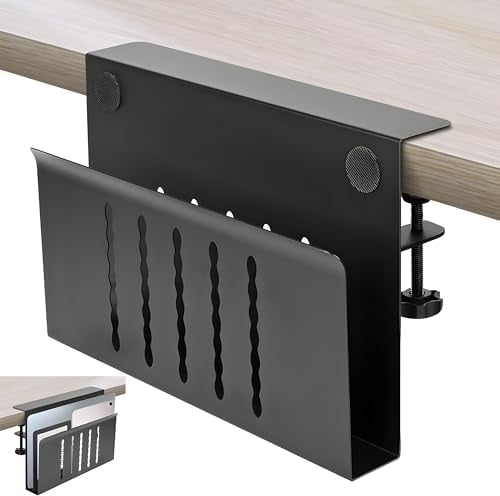 HAQIUHETO schubladen Organizer Laptop Stand Notebook ständer,Aus Stahl,kein Bohren erforderlich Zijstandaard, laptopstandaard, Desk Side Storage (Schwarz, Einzelne Schicht)