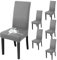Fuloon Stuhlhussen wasserdichte,Stretch Stuhlbezug Moderne Stuhlüberzug Elastische Abnehmbar Waschbar Spannbezug für Esszimmerstühle Schwingstuhl 6er Set,Grau