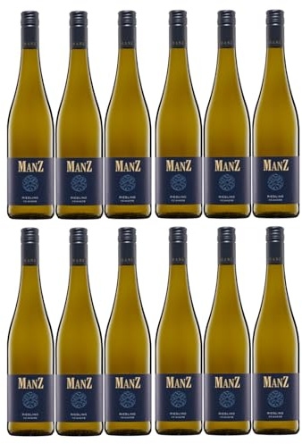 Weingut Manz Riesling feinherb weiß vegan Deutschland inkl. FeinWert E-Book (12 x 0,75 l)