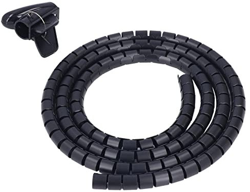 Organisateur de Gaine de Câble en Spirale, Diamètre 20mm/0,79 Pouces, Système de Gestion de Cordon de Tube D'enroulement de Fil pour la Maison, Le Bureau, la Télévision, Les (1,5