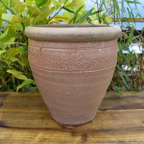 Bedwen 'Kahari Wings' Terracotta Plant Pot – 22cm Frost Proof Outdoor Pot for Garden & Patio