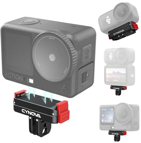 CYNOVA Osmo Action 6 magnethalterung für DJI Osmo Action 6,1/4''-20 GdG Action 6 Magnetic Adapter Mount,Rutschhemmung und Stoßdämpfung Schnellwechselhalterung aus Metall,Osmo Action 6/Nano Zubehör