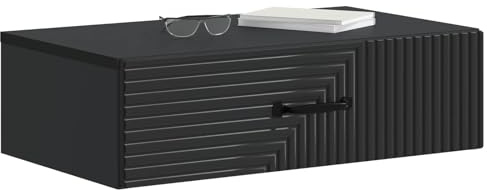 vidaXL Wandmontierter Beistelltisch Schwarz 59 x 34,5 x 17 cm, Moderner, rechteckiger Wandorganizer, praktisches Stauraumwunder, Elegantes Regal, minimalistisches Design
