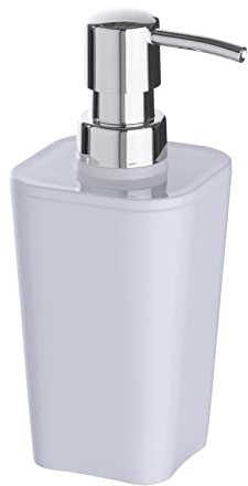 WENKO Seifenspender Candy, eleganter Seifendosierer für Küche, Badezimmer & Gäste-WC, nachfüllbar mit bis zu 300ml Flüssigseife, aus hochwertigem Kunststoff, BPA-frei, 9,1 x 17,4 x 7,3 cm, Weiß