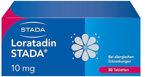 STADA Loratadin 10 mg Tabletten, Antihistaminikum gegen Heuschnupfen, 50 St | Antihistaminikum 2. Generation, 10 mg Loratadin, 50 Tabletten, apothekenpflichtig, 24-Stunden-Wirkung