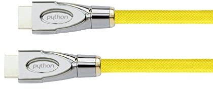 PYTHON® Series PREMIUM High-Speed-HDMI Anschlusskabel mit Ethernet - 4K2K / UHD / Ultra HD / Full HD - Kupferleiter (OFC), 3D-Unterstützung, Dreifachschirmung, Nylongeflecht - gelb, 3 m