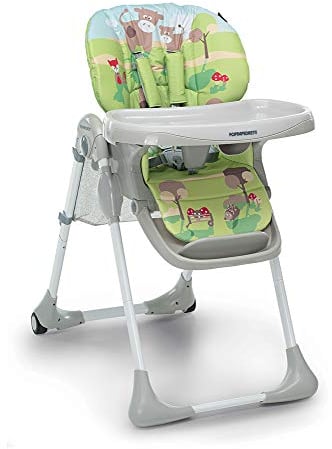 Foppapedretti Seggiolone Meeting, bambini da 6 mesi a 3 anni (fino a 15 Kg), Seduta/Poggiapiedi/Schienale Regolabili, Cesto Porta Oggetti, Stabile e Confortevole, con Imbottitura Lavabile, Farm