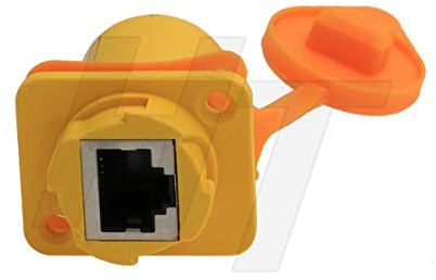 2sets Ethernet RJ45 Stecker Wasserdichte Buchse Panel Hinten Front Mount (Gerade)