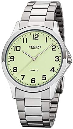 REGENT Herren-Armbanduhr analog Quarz Edelstahlband W-0016