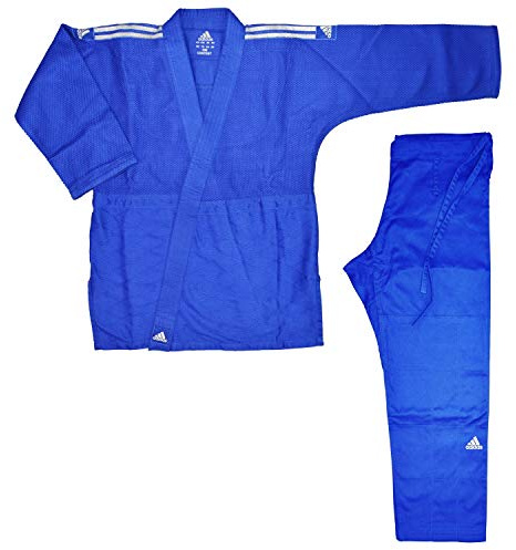 adidas Judo-Anzug Contest blau/silberne Streifen, J650B (170)