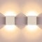 2 Stück LED Wandleuchte Innen, 6W Weiß Wandlampen, Moderne Aluminium Wandleuchten, Wandlampe Oben und Unten, Geeignet für Wohnzimmer Schlafzimmer Flur Treppenhaus Esszimmer Küche, 10×9.7×5cm