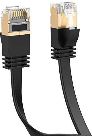 CableCreation Cat 8 Ethernet Cable 10ft, Flat Network LAN Cable Cord 40 Gigabit Internet Router Cable High Speed RJ45 Wire for Computer Laptop Switch Box, 10Feet/ 3M, Black