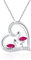 CHENGHONG Flamingo Kette 925 Silber Herz Anhänger Halskette Flamingo Schmuck Damen Geschenk für Mädchen…