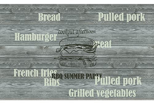 LILENO HOME Grill u. BBQ Matte 75 x 120 cm (Barbecue Planke Grau) - als perfekte bodenschutz Unterlage für Gas u. Holzkohlegrill - Grillunterlage Bodenschutzmatte für Familien-Grillabend
