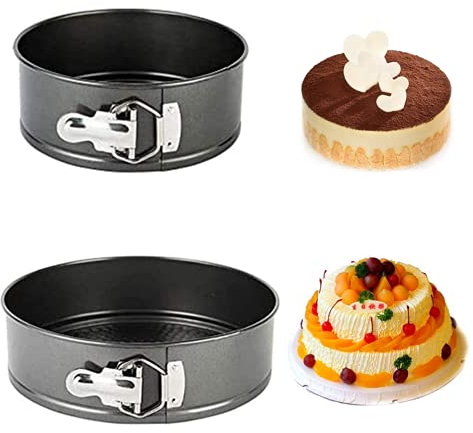 Cake Tin Set,Nonstick and Leakproof 2 PCS (4/7) Cake Pan/Springform Cake Tin/Cheesecake Pan Set with Removable Bottom