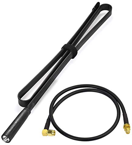 Bingfu Antena Radio VHF UHF Doble Banda 136-460 MHz 108 cm Antena Táctico CS Plegable Hembra SMA con Cable Alargador de 1 m para Baofeng BF-F8HP UV-5R UV-82 BF-888S GT-3 Radioaficionado