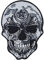 Skull Head Iron on Patches - Pentagram Sew on Patch for Rockers, Heavy Metal, Punk Fans, Bikers - Wildly Popular Skull Applique for Jackets, Jeans, Backpacks, Hats, Shirts - 65x90 mm