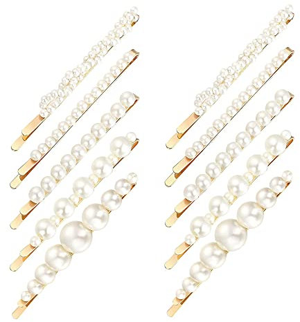 10Pcs Sweet Hair Clips - Elegant Pearl Hair Barrettes & Slides - Assortment for Women & Girls