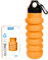 Kingmate Silikon Water Bottle Wasserflasche Getränkeflasche BPA-freies Auslaufsicher Fahrrad Sport Trinkflasche Faltbar Kohlensäure Geeignet 500ml Orange mit Sport Deckel