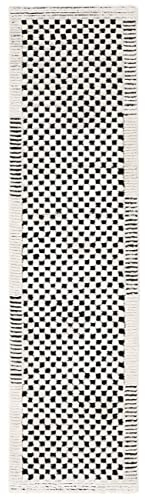 RugVista Gambit Teppich - Cremeweiß/Schwarz Teppich 80x300 Moderner, Läufer Teppich