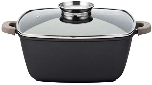 NAVA FUNTZIO Casserole carrée en émail avec couvercle pour induction 28 cm 7,4 l