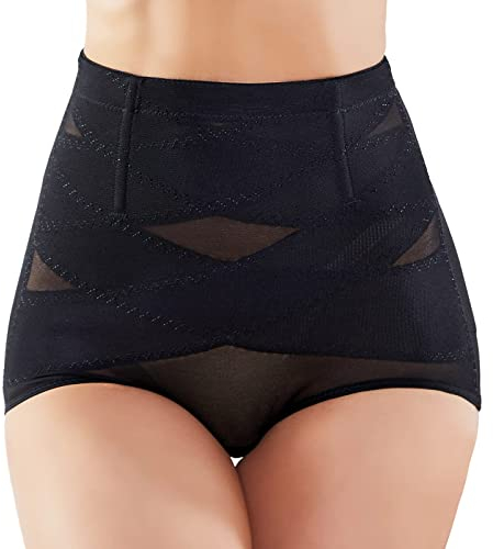 SIMIYA Damen Shapewear Unterhose Bauchweg Miederhose hoher Taille Unterwäsche Bauchkontrolle Miederpant weicher und bequemer Body Shaper für Frauen (Schwarz, M)