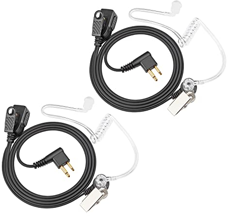 HYS Walkie Talkie Ohrhörer, verdeckter Luftschlauch, PTT mit Mikrofon, Sicherheits-Headset kompatibel mit Motorola CP040 DP1400 GP300 Funkgerät (2 Stück)