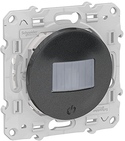 Schneider Electric - Odace, détecteur de présence et de mouvement Anthracite, toutes charges, 3 fils - S540523