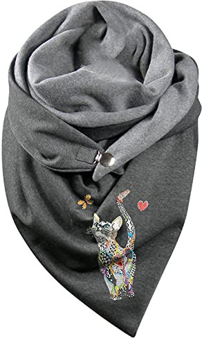 Dreieck Schal Damen Winter Warm Schlupfschal Herbst Halstuch Kuschelig Winterschal Blumen Muster Herbst Schal Frauen Deckenschal Halstuch Scarf Poncho Cape (H)