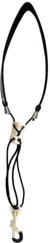 Soundman Bequemer Ledergurt für Klarinette/Saxophon- Höhenverstellbarer Halsgurt mit stabilem Haken, Klarinettengurt verlässliche Qualität (SNG-07)