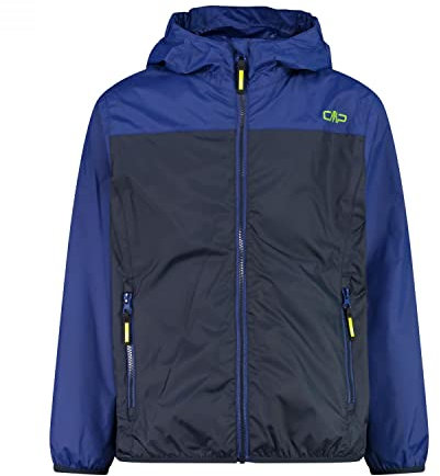 CMP - Veste enfant avec capuche anti-pluie, Noir Bleu, 140