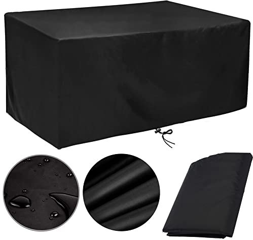 rngcpto Abdeckung Gartenmöbel Winterfest 140x90x75cm Schutzhülle Gartentisch Abdeckung Wasserdicht Abdeckhaube Abdeckplane für Gartenmöbel Rechteckige - Schwarz (140x90x75cm)