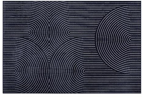 Douceur d'Intérieur Geode rechteckiger Teppich (140 x 200 cm), Anthrazit, Viskose-Relief