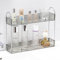 YCIA&DONE Schmaler Make-up-Organizer, 2 Ebenen, schmal, Badezimmer-Organizer, Arbeitsplatte, Parfümhalter, Hautpflege-Aufbewahrung, Kosmetikregal, Gewürzregal, für kleine Schreibtische, rauchgrau