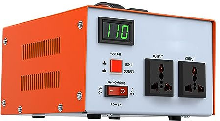 Transformador de Voltaje Voltage Transformer 110V a 220V Convertidor Voltaje Aumento Núcleo Toroidal con Enchufe Salida Cobre Puro,5000W