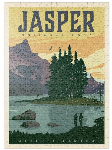 MyPuzzle Canada: Jasper National Park, Vintage Poster - Premium 500 Teile Puzzle - MyPuzzle Sonderkollektion von Anderson Design Group