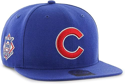 '47 MLB Sure Shot Captain Hat Verstellbare Strukturierte 6-Panel Snapback Hat Cap, Erwachsene Einheitsgröße, Chicago Cubs, Einheitsgr��e