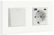 BSEED Interruptor de luz con Enchufe,Enchufe USB C,carga rápida 20W,Interruptor de botón de 1 Gang 1 Vía con Enchufe Schuko Empotrado,Interruptor de pared con enchufe USB/tipo C con marco de PC,Blanco