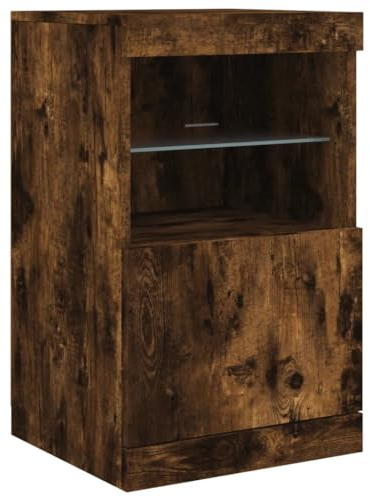 vidaXL Sideboard, Kommode mit viel Stauraum, Highboard Schrank mit LED-Leuchten, Anrichte Beistellschrank Standschrank, Modern, Räuchereiche