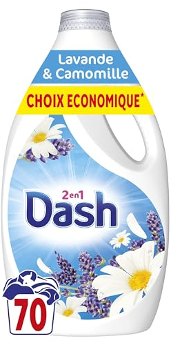 ARIEL Dash 2en1 Lessive Liquide, 70 Lavages, Lavande Et Camomille, Avec une Touche de Fraîcheur Lenor, Technologie Ultra Nettoyante Et Fraîcheur Longue Durée, Fabriqué en France