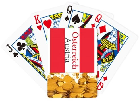 no/no Österreich Ländertext Englisch National Gold Poker Spielkarte Klassisches Spiel