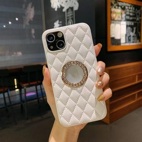 ADKOT Small fragrant diamond pattern for iPhone 15 14 13 Pro Max hollow rhinestone mobile phone case For iPhone 12 Pro 11Pro max case,White,For iPhone 14 Pro
