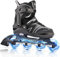 2PM SPORTS Größen Verstellbar Inliner für Kinder, Mädchen Jungen Inline Skates mit leichten Rollschuhe für Damen/Herren Youngster Anfänger