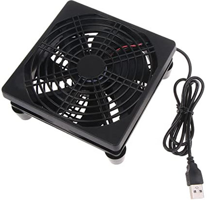 Router Fan PC Box Case Fan Cooling Quiet 5V USB Power Cooling Fan Base 120x55mm Protective Net