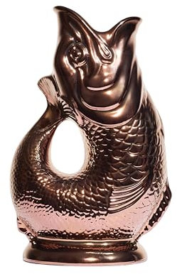 The Original Gluggle Jug - Copper Glug Jug in XL, 28cm 1.4L - Gug Glug Fish Shaped Jug - Decorative Glugging Water, Cocktail, Wine & Gin Pitcher, Decanter or Vase - Hand Made in Britain