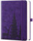 ZXHQ 365 Seiten A5 (15,8 x 21,5 cm) Liniertes Notizbuch - College-Ruling, Ledergebundener Einband, 100 g/m² dickes Papier, feine Innentasche - Lila