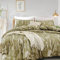 Freyamy Blumen Bettwäsche 220x240cm 3teilig Grün Olivgrün Weiß Floral Elegante Bettwaren-Sets 100% Microfaser Weiche Mädchen Bettbezug mit Reißverschluss und 2 Kissenbezug 80x80cm